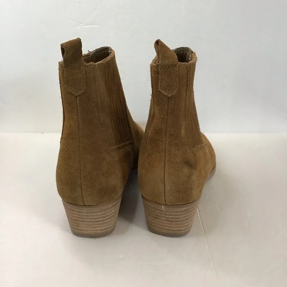 MARC FISHER Women's Tan Brown Suede Ankle Booties Boots 8.5